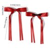 Parcce 4 PCS Tassel Ribbon Bowknot Hair Clips With Long Tail for Women Girl Teens Kids, Solid Holder Fashion Bow Bowknot Hair Accessories Headwear Barrettes Claw(Black&Red)
