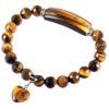 TUMBEELLUWA Healing Stone Bracelet 8mm Beads Chakra Crystal Energy Heart Charm Bracelet Handmade Jewelry for Women, Tiger's Eye