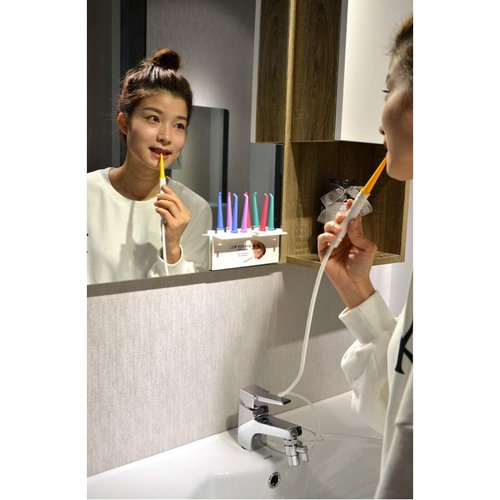 Water Flosser for Family Use 5 Color Jet Tips for Faucet & Shower, Oral Irrigator Non-Electric Safety Water Pressure, Dental Oral Care Tooth Cleaning