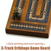 Wooden Cribbage Board Game Set, Travel Cribbage Board with Storage and Collapsible, with Magnetic Lock / 9 Metal Pegs/Full Deck of Cards, Family Board Games for Kids and Adults