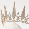 SWEETV Gold Tiaras and Crowns for Women, Crystal Wedding Tiara for Bride, Metal Birthday Crown, Costume Party Accessories for Birthday Halloween Prom