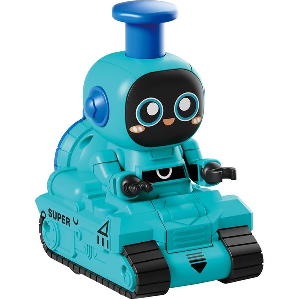 Press & Go Baby Toy Car, Robot Push-Along Vehicles with Fine Motor Skills, Interactive Crawling Toys for Infants 12+ Months & Toddlers 1 2 3 4 5 6 Years Boys Girls Birthday Party Present (Blue)