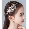 Denifery Flower Girl Headpiece for Wedding Princess Flower Pearl Wedding Comb Rhinestone Hair Comb for Women Girls Toddler Wedding Party Photography