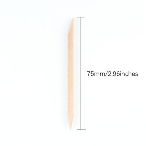 100PCS 75mm (3in) Cuticle Orange Wood Nail Sticks Pusher Manicure Pedicure Nail Remover Tool, Wooden Cuticle Pusher - Disposable Set Useful for Home & Salon -Won't Break Easily - Skin Safe - Beauty