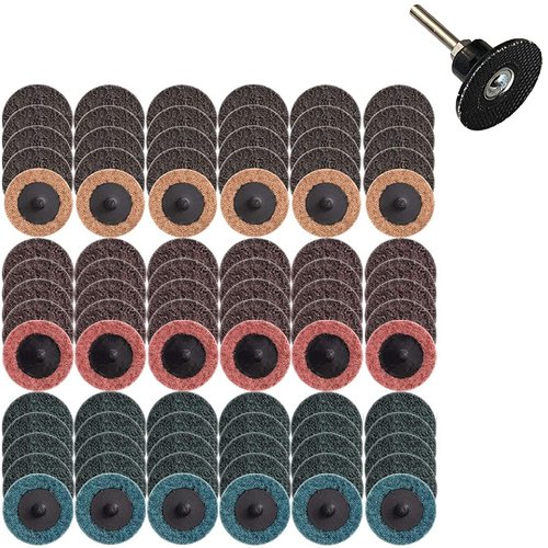 90pcs 2 Inches Sanding Discs,Surface Conditioning Disc,Quick Change Sanding Disc with a 1/4 Inch Holder,Fine Medium Coarse Aluminium Oxide Nylon Pads