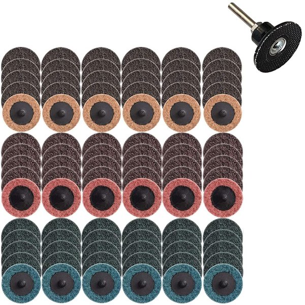 90pcs 2 Inches Sanding Discs,Surface Conditioning Disc,Quick Change Sanding Disc with a 1/4 Inch Holder,Fine Medium Coarse Aluminium Oxide Nylon Pads