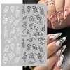 5 Sheets Black Snake Nail Art Stickers White Black Flower Big Snake Nail Decals Red Love Heart Nail Art Supplies Butterfly Star Moon Leaf Nail Art Design Decoration Accessories for Women Manicure DIY