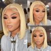 Blonde Bob Wig Human Hair 613 Lace Front Wig Human Hair 200% Density 13x4 HD Lace Frontal Wigs Human Hair Pre Plucked With Baby Hair Glueless Short Straight Bob Wigs for Women (14 inch, 613 bob wig)