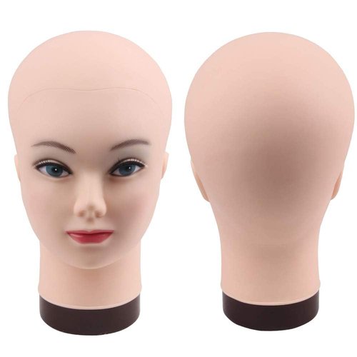 HAIRWAY Female Bald Mannequin Head Professional Cosmetology Face Makeup Doll Head for Wig Making Display Hats Eyeglasses Wig Head with T Pins