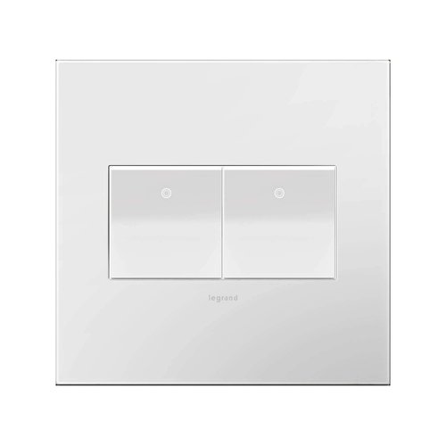 Legrand adorne 2-Gang Wall Plate/Cover Plate (1-Pack, Gloss White-on-White Finish)