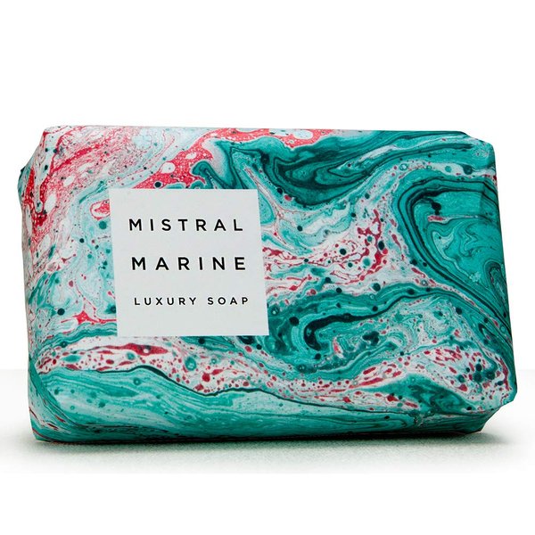 Mistral French 7 oz Luxury Bar Soap Marbles Marine, Pack of 2