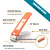 No Splash Nail Clippers Set, Best Gifts for Women Men Mom Dad Girl Boy Seniors, Stainless Steel Nail Care Kit with Nail File, Toenail Fingernail Acrylic Nail Cutter with Catcher 2PCS Orange