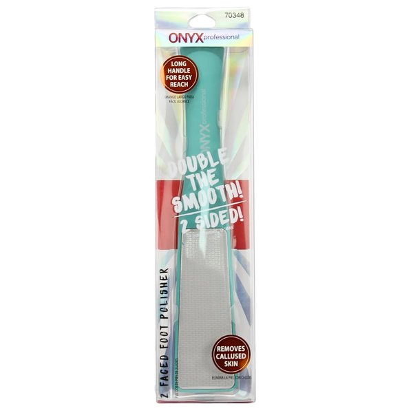 Onyx Professional 2 Faced Foot File & Polisher, Foot Callus Remover & Foot Sander, Wet & Dry Feet Scrubber for Smooth & Soft Feet, Stainless Steel Pedicure Tools, Pack of 1