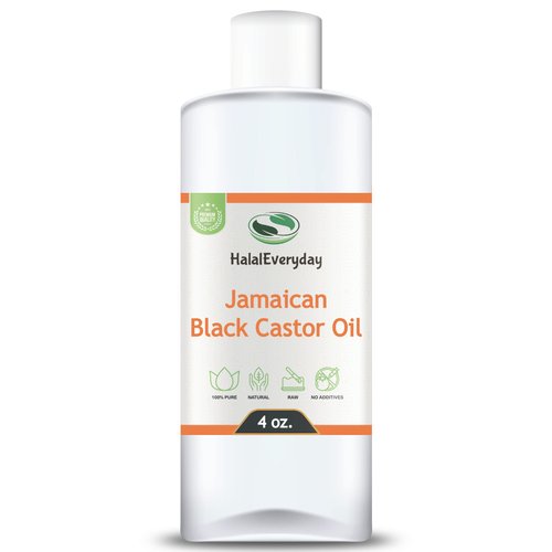 HalalEveryDay Jamaican Black Castor Oil 4 oz. | 100% Pure Natural Cold Pressed Unrefined Non-GMO Vegan | For Hair, Skin, Body, Eyebrows, Eyelash & More