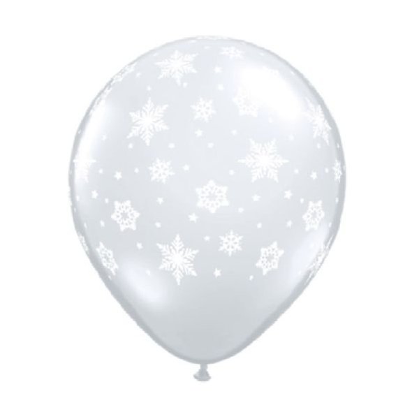 LOONBALLOON Snowflake Clear Snow Flake (6) 11" Latex Birthday Party Balloons Package
