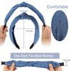 TOBATOBA Denim Headbands for Women Knotted Headbands for Women Blue Jean Hair Band Wide Head Bands No Slip Fashion for Women Top Knot Headband Boho Turban Headbands Elastic Headbands for Women Girls