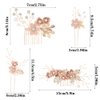 BOWINR 4 Pcs Wedding Hair Comb Pearl Crystal Bride Rose Gold Hair Accessories Hair Side Comb Clips Flower Rhinestone Head Pieces for Bridesmaid Women and Girls