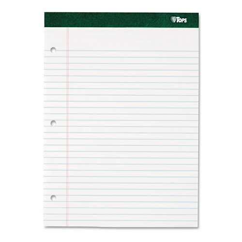 TOPS 63379 Double Docket Writing Pad, 8 1/2 x 11 3/4, Legal/Wide, White, 100 Sheets