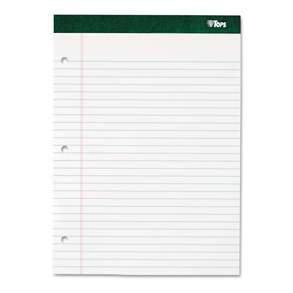 TOPS 63379 Double Docket Writing Pad, 8 1/2 x 11 3/4, Legal/Wide, White, 100 Sheets