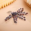 Chargances Rhinestone Bridal Wedding Hair Comb Purple Flower Bridal Side Comb Beaded Crystal Hair Vine Pieces Handmade Hair Accessories for Women and Girls (Purple)