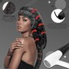 Bonnet Hair Dryer Attachment - Bonnet Hood Dryer with Headband that Reduces Heat Around Ears and Neck, Use for Hair Styling, Hair Drying, Curling and Deep Conditioning (Extended Version, Black)