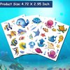 Hohamn Glitter Ocean Sea Animals Temporary Tattoos for Kids - 120+ Cartoon Ocean Animal Fake Tattoos for Girls Boys Birthday Party Supplies Favors, Baby Shower