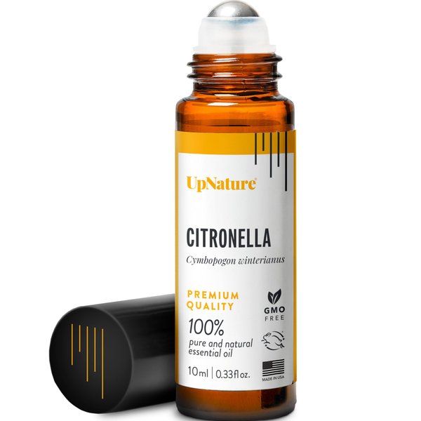 UpNature Citronella Essential Oil Roll-On – Boost Your Mood, Stay Safe from Bugs - Pre-Diluted, Aromatherapy, Therapeutic Grade – Perfect Stocking Stuffer! (10ml/.33)