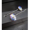 Iridescent Shimmer Crystal Skull Bobby Pins, Set of 2, Goth Halloween Hair Jewelry