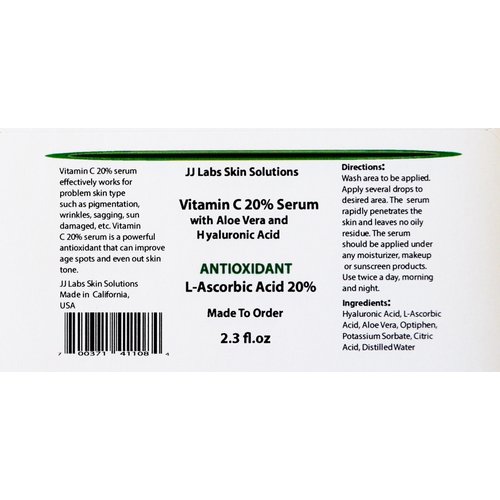 Vitamin C 20% serum with Pure Hyaluronic Acid and Aloe Vera (2.3 fl.oz)