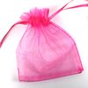 Lautechco 100Pcs Hot Pink Organza Bags 3x4 inches Organza Gift Bags Small Mesh Bags Drawstring Gift Bags Christmas Drawstring Organza Gift Bags (3x4 inches Hot Pink)