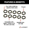 Lippert Replacement Double Lip Grease Seal for 1,250 to 8,000-lb. RV Trailer Axles, 1.72" Inner Diameter, 10-Pack - 122087