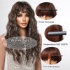 testar Brown Curly Wigs For Black Women Long Brown Mixed Blonde Highlight Curly Wavy Wigs With Bangs Natural Looking Synthetic Hair Wigs For Daily Party Cosplay Use