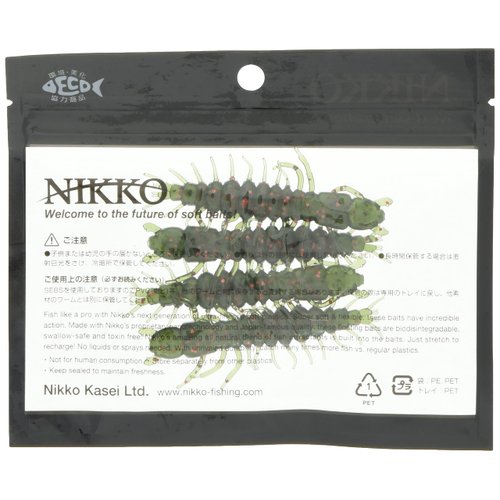 NIKKO Zaza hellgrammite Artificial Fishing baits, Watermelon Red Flake, 3"