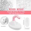 Practice Fingers for Acrylic Nails, Flexible Movable Fake Finger to Practice Fake Nails, 3PCS Adjustable Pink Nail Finger Practice with 1PC White Acrylic Finger Base, 200PCS False Nail Tips with Box