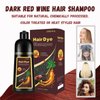 Dark Wine Red Hair Dye Shampoo,Long Lasting Easy to Use 15 Minutes Hair Shampoo for Women,Semi-Permanent Burgundy Organic Hair Dye Shampoo,3IN1 Color Shampoo 16.9FL OZ(Dark Red Wine)