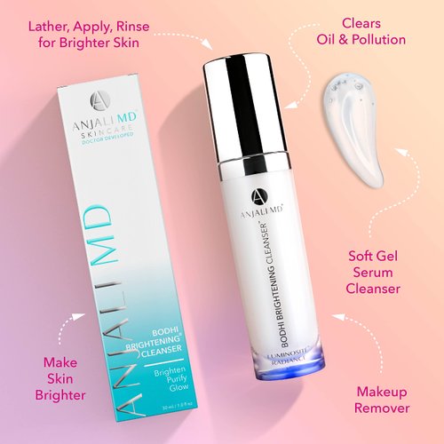 ANJALI MD Bodhi Cleanser | Refreshing Foaming Gel Cleanser, Makes Skin Brighter Lighter & Glowing Skin, Reduces Dark Spots And Discoloration Skin Feels Hydrated And Refreshed