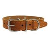 Genuine Leather Studded Dog Collar, Tan, 1" Wide. Fits 13"-17.5" Neck Size