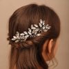 Teyglen 3pcs Bridal Crystal Hair Pins Rhinestones Hair Pieces Simple Crystal Wedding Hair Accessories Handmade Hair Pins for Women Bride Girls (Purple)