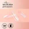 Allkem Soft Gel Nail Tips - XXL Ballerina Nail Extensions with Refill Bag - 12 Sizes Extra Extra Long Full Cover Nails - Clear (504 Pieces)