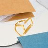 Unique Rectangle Open Band Ring for Women Girls Gold Plated Minimalist Geometrical Statement Adjustable Expandable Finger Rings Hypoallergenic Comfort Fit Fashion Simple Jewelry (Gold)