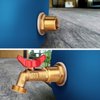 WADEO Rain Barrel Spigot, Brass Rain Barrel Quarter Turn Ball Valve Spigot with Bulkhead Fitting-Red
