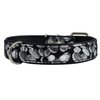 Black Genuine Leather Silver Print Dog Collar 20"x1.25" Fits 14"-18.5" Neck