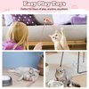 PawsSynergy Colorful Cat Toy Wand with Cute Appearance, Acrylic Rod Body, Beaded Bells, Pompoms, and Tassels, Refills for Indoor Cats to Chase and Exercise (2 Colors)