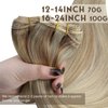 Sunny Sew in Hair Extensions Blonde Hair Extensions Weft Real Human Hair Dark Ash Blonde Mix Golden Blonde Weft Hair Extensions Human Hair Blonde Sew in Human Hair Extensions for Wedding 18inch 100g