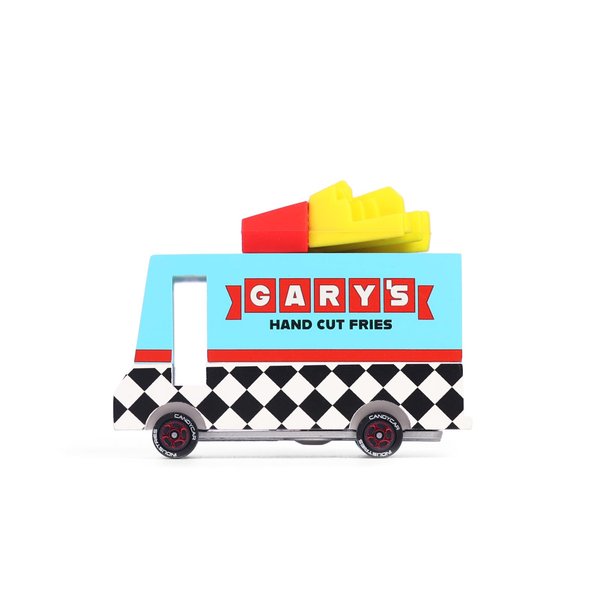 Candylab Toys CANDYCAR® Wooden Food Truck Collection - French Fry Van, Premium Handcrafted Beech Wood Toy Car