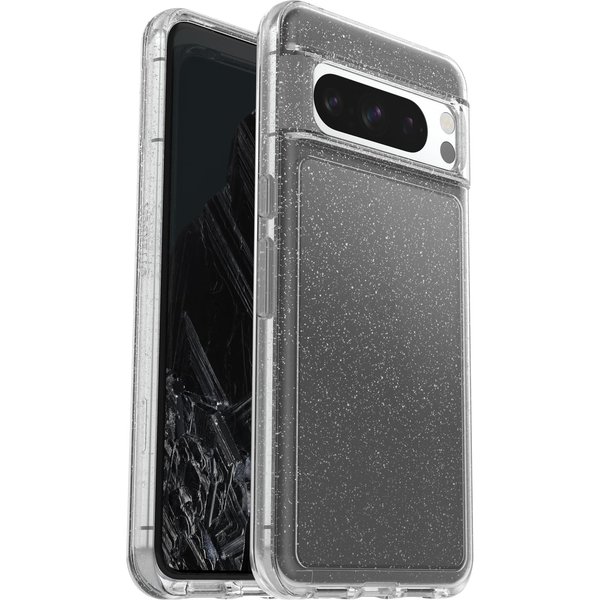 OtterBox Google Pixel 8 Pro Symmetry Series Clear Case - STARDUST (Clear/Glitter), Ultra-Sleek, Wireless Charging Compatible, Raised Edges Protect Camera & Screen