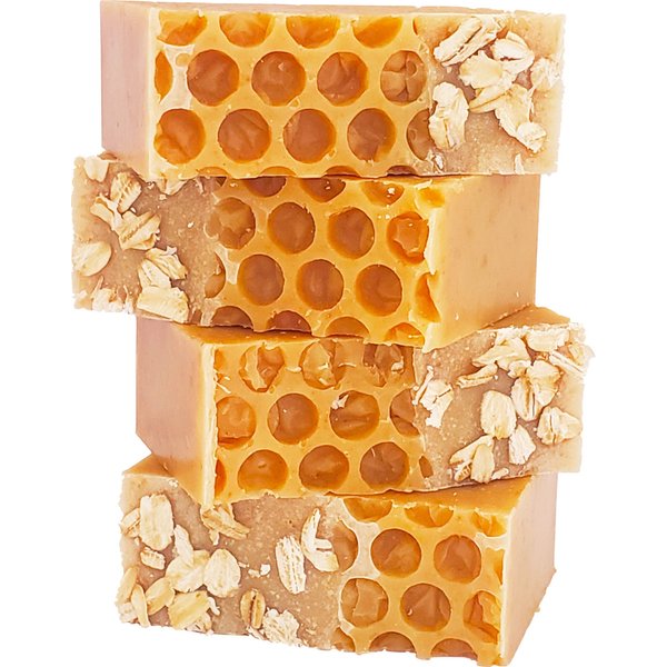 LaVieEnRose Goat Milk Soap Bars with Oatmeal & Raw Organic Honey For All Skin Types. Natural Face, Hand & Body Soap. Handmade In USA. (4 BARS with 4.8-5.3 oz EACH)
