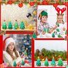 VercanMonth 8 Pcs Christmas Tree DIY Painting Kit Ceramic Ready to Paint Xmas Tree Statues Paint Your Own Christmas Tree Figurines Unpainted Plaster Craft with Brush Palette Paint for Boys Adult Girls