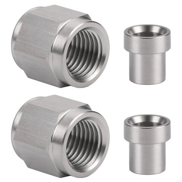 Podavelle 3AN Hardline Stainless Steel Tube Nut and Sleeve Fitting for 3/16" OD Tubing, 2 Sets