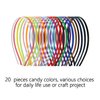 20 Pack Rainbow Plain Blank Cloth Satin Fabric Covered Slim Thin Hard Metal Headband Simple Skinny Wire Hair band Elastic Hair Hoop Holder Clasp Tiara Crown Headpiece Craft DIY Accessories for Women